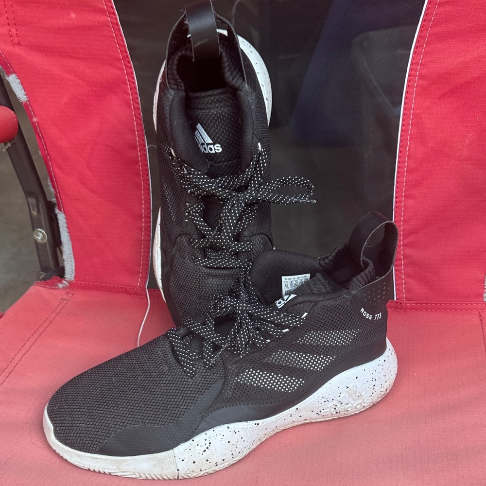 Adidas Black and White High-Top Sneakers